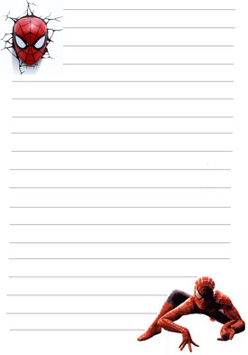 papier a lettre spiderman accroupi